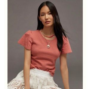 Anthropologie Flutter Sleeve Top XS